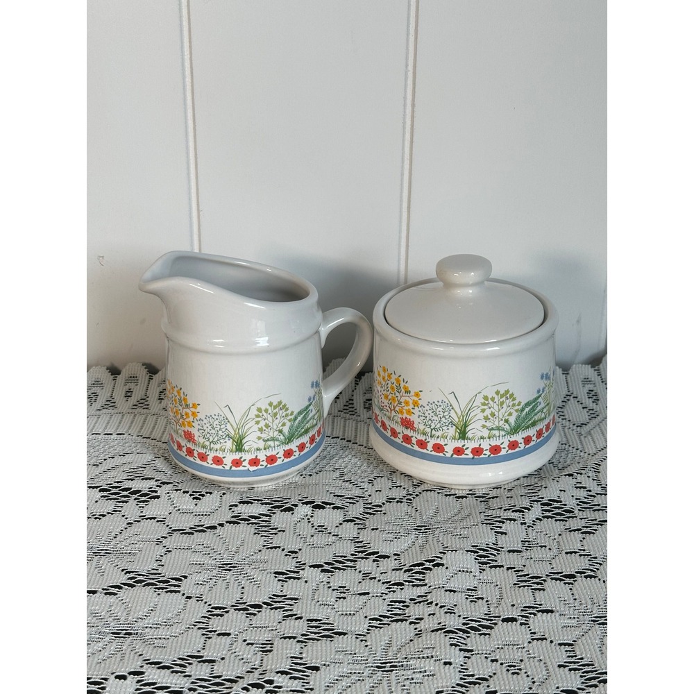 Vintage Floral Cream & Sugar Set